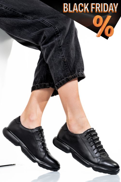 Fekete természetes bőr sport cipők 1s7h68