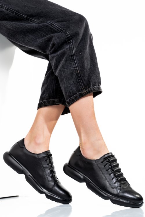 Fekete természetes bőr sport cipők 1s7h68