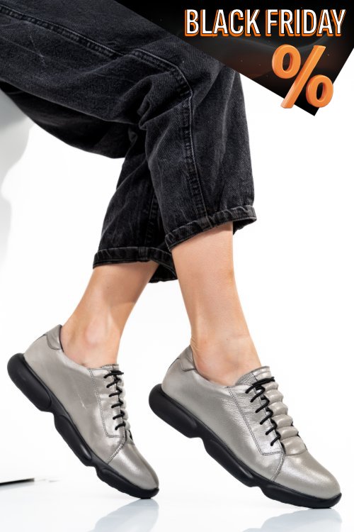 Szürke természetes bőr sport cipők 1s7h68