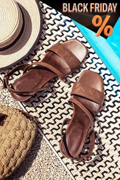 Barna természetes bőr szandál 8s7h921