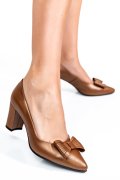 Barna természetes bőr magassarkú cipők 1s7h706lib