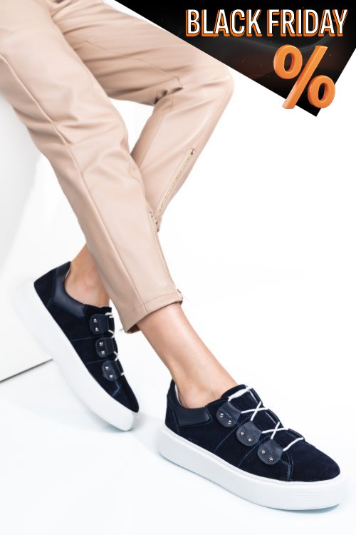 Kék fordított bőr sport cipők 2s7h41-609sp