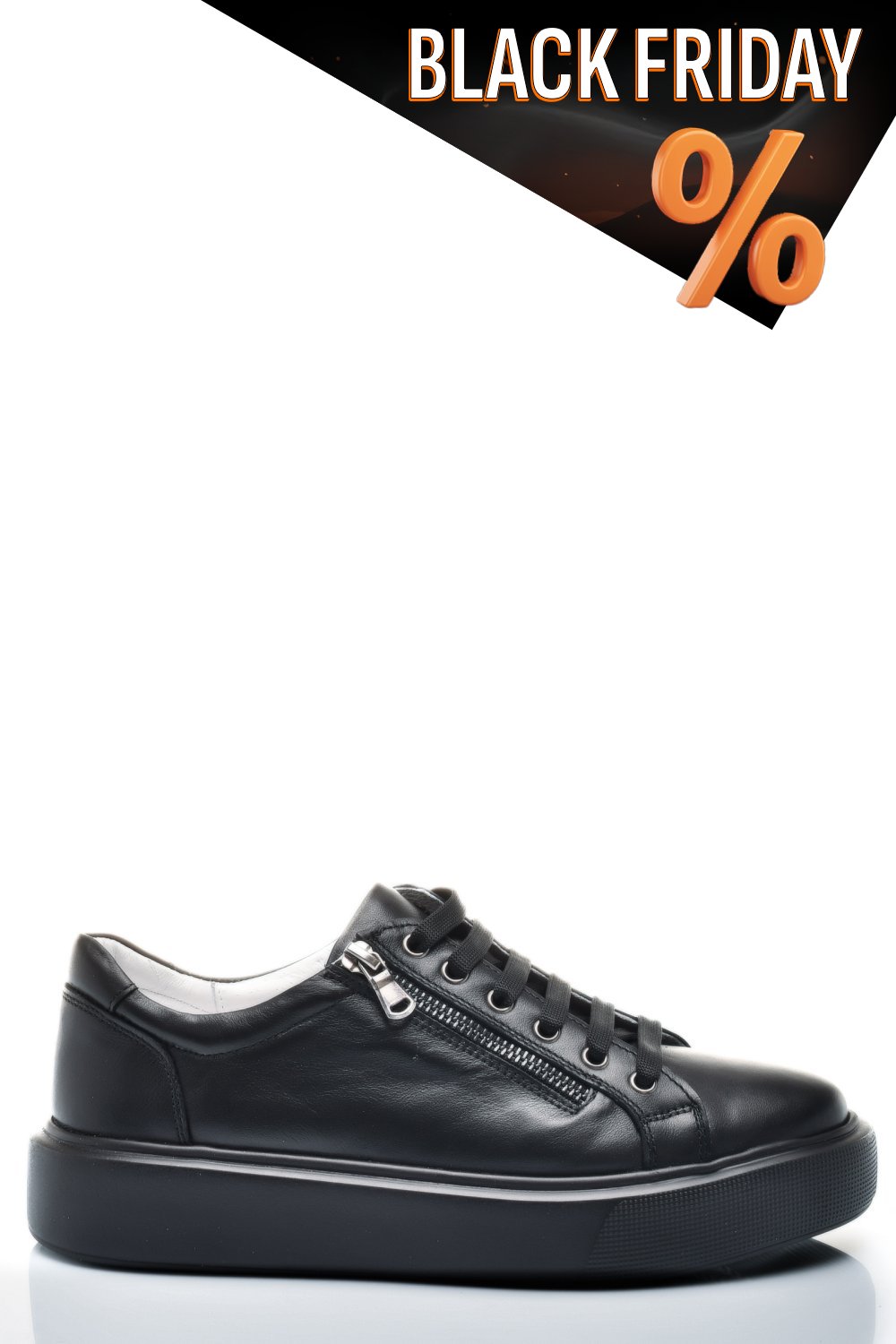 Fekete természetes bőr sport cipők 2s7h41-607np