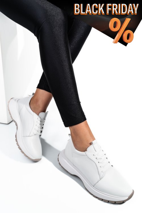 Fehér természetes bőr sport cipők 2s7h41-613np