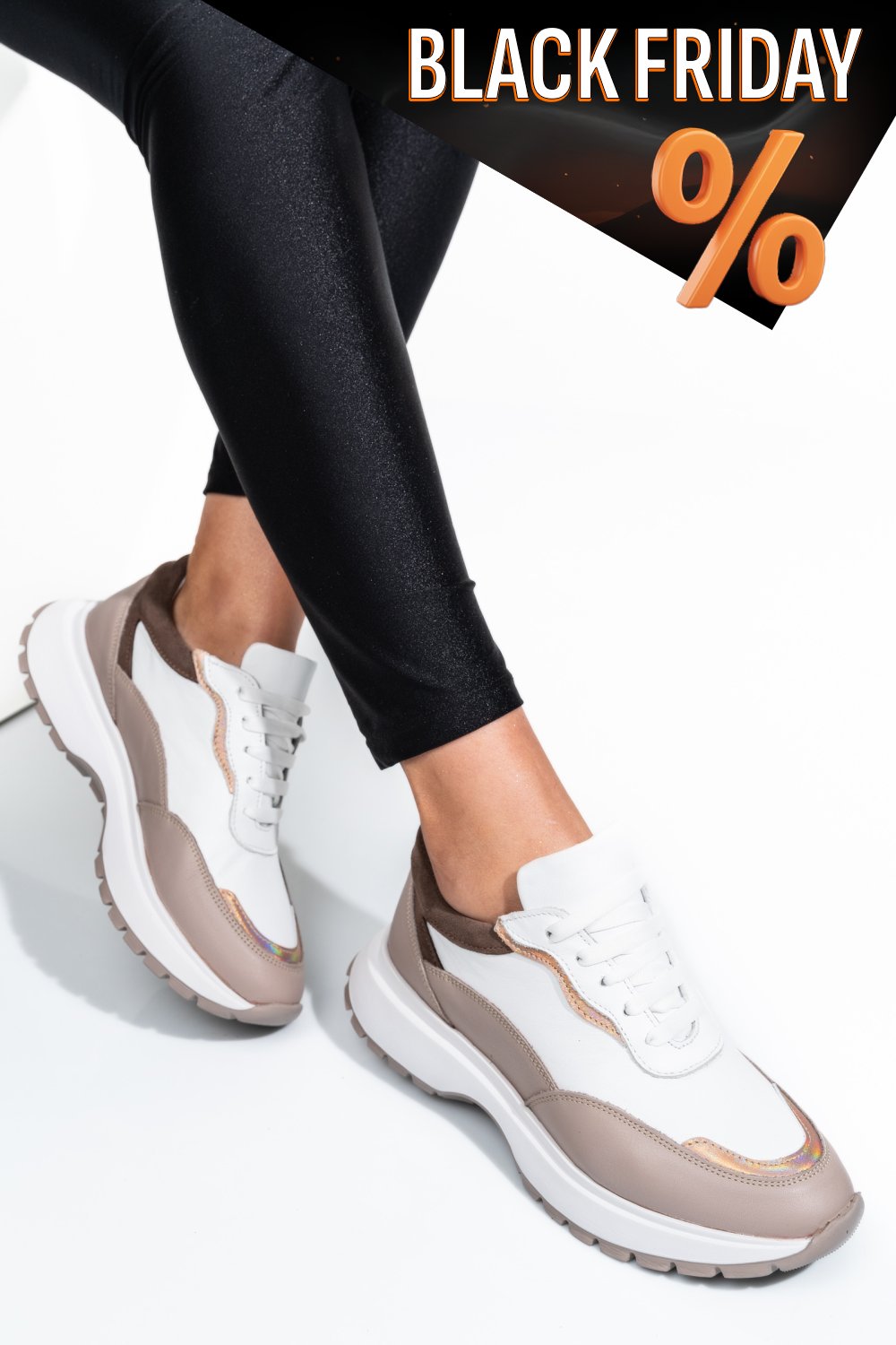 Bézs természetes bőr sport cipők 2s7h41-614np