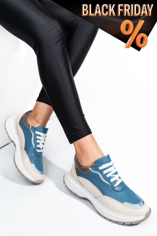 Kék természetes bőr sport cipők 2s7h41-614np