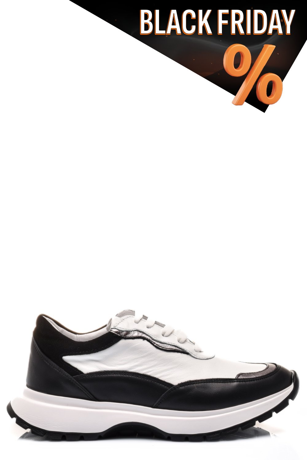 Fekete természetes bőr sport cipők 2s7h41-614np