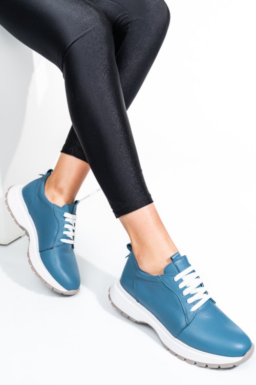 Kék természetes bőr sport cipők 2s7h41-613np