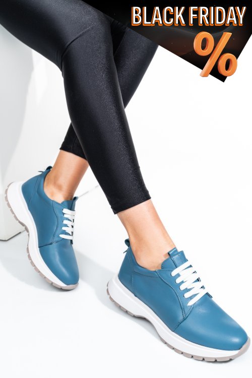 Kék természetes bőr sport cipők 2s7h41-613np