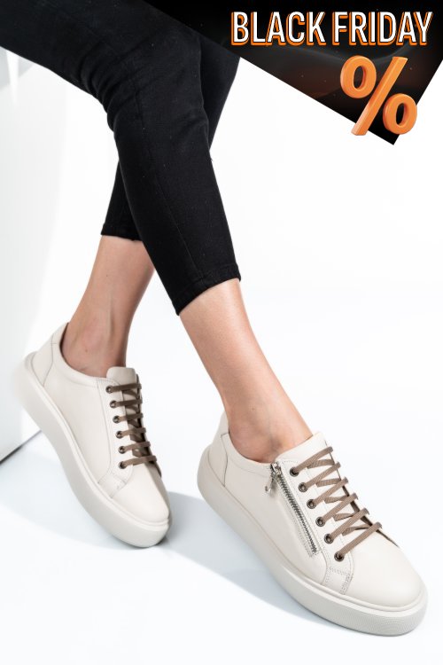 Bézs természetes bőr sport cipők 2s7h41-607np