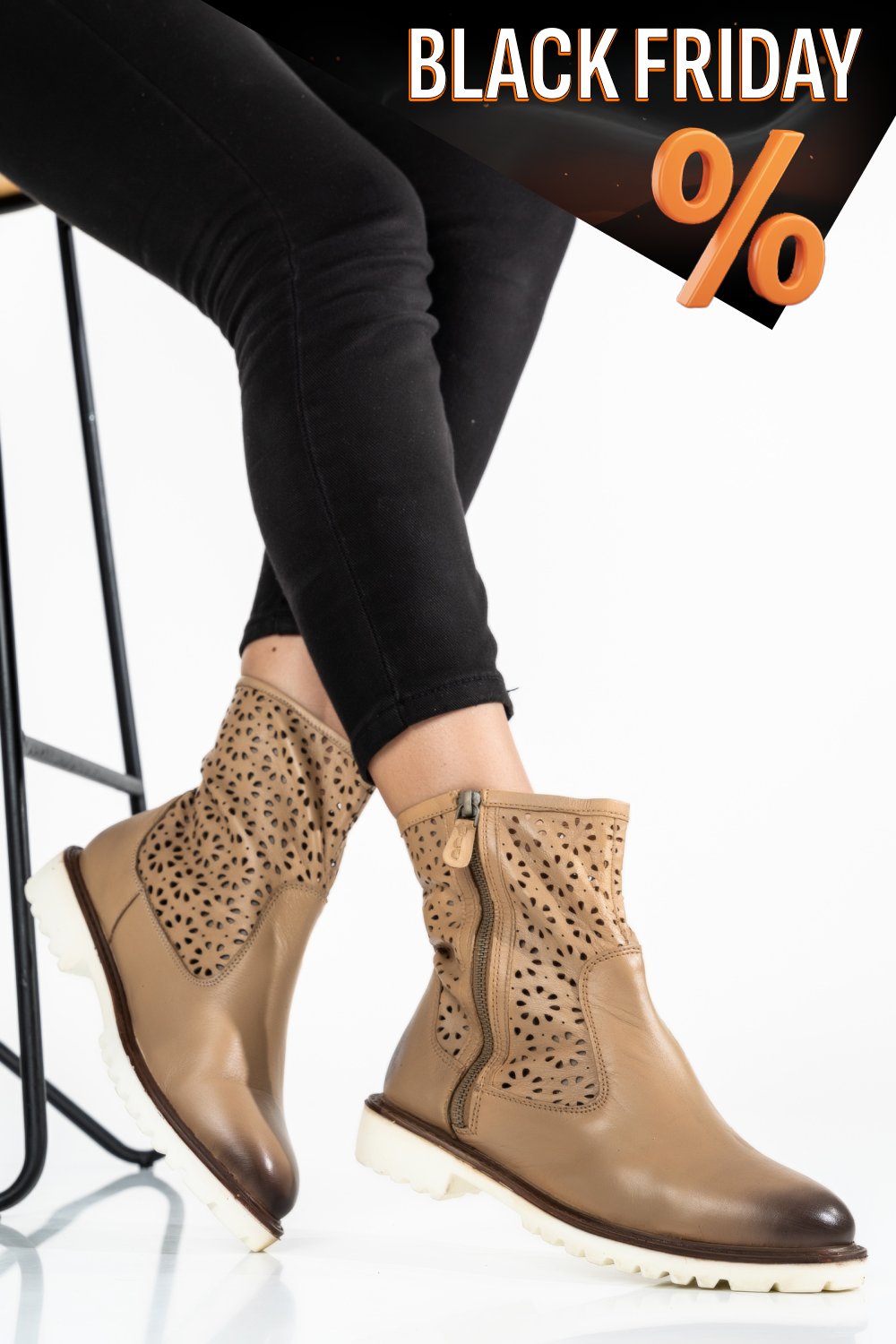 Rózsaszín természetes bőr bakancs 9s7h231