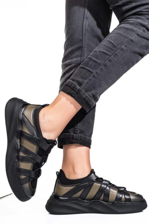 Zöld természetes bőr sport cipők 2s7h32