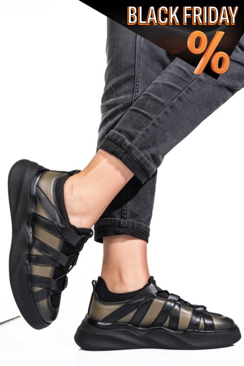 Zöld természetes bőr sport cipők 2s7h32