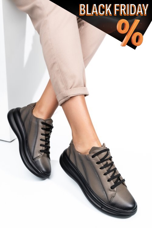 Szürke természetes bőr sport cipők 4s7h37