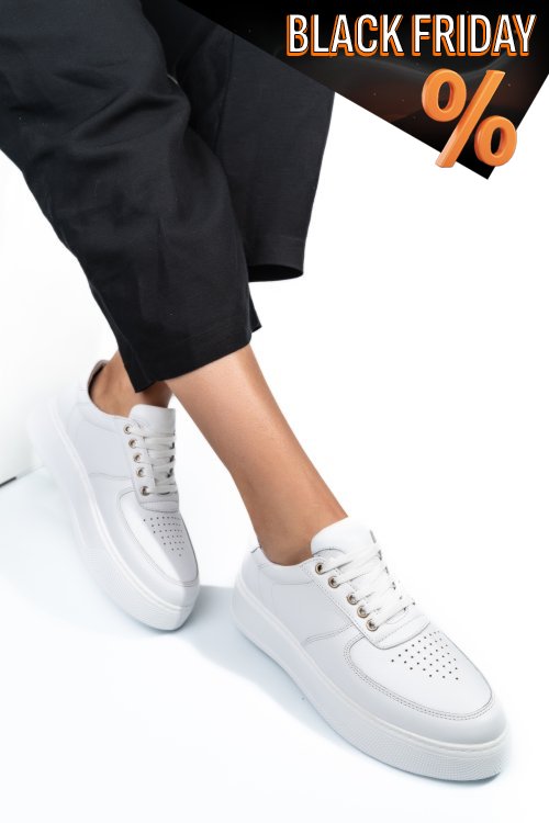 Fehér természetes bőr sport cipők 4s7h030