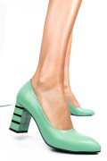 Zöld természetes bőr magassarkú cipők 5s7h99-1