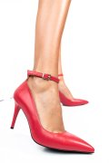 Piros természetes bőr magassarkú cipők 1s7h754amg