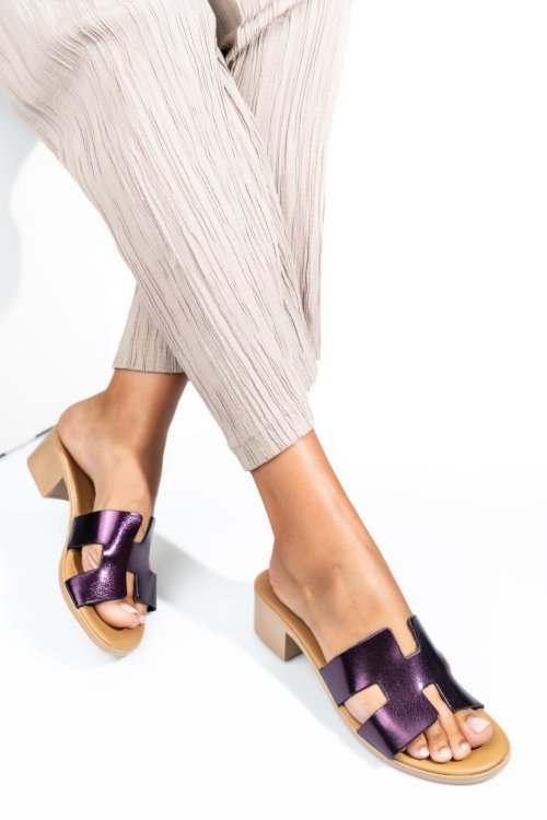 Mályva természetes bőr papucs hs7h-tacco