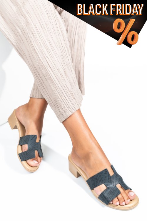 Kék természetes bőr papucs hs7h-tacco