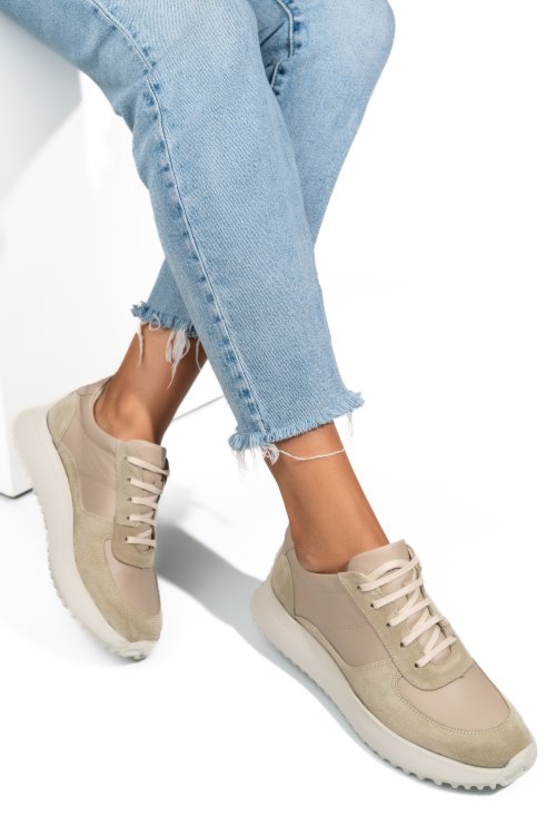 Bézs természetes bőr sport cipők 4s7h54