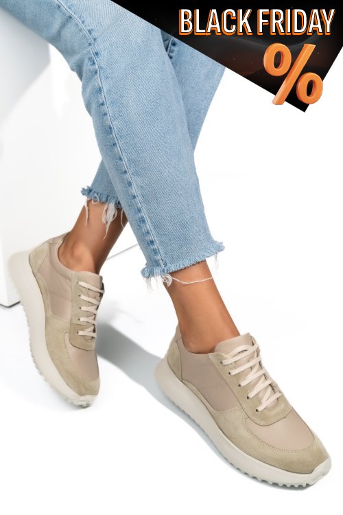 Bézs természetes bőr sport cipők 4s7h54