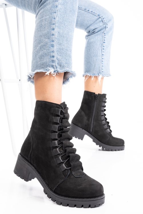 Fekete fordított bőr bakancs 1s7h82859nbk