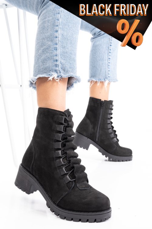 Fekete fordított bőr bakancs 1s7h82859nbk