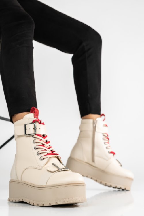 Bézs természetes bőr bakancs 3s7h00