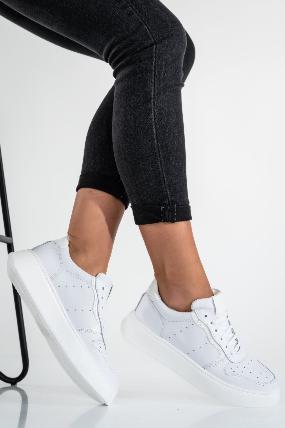 Fehér természetes bőr sport cipők 2s7h021