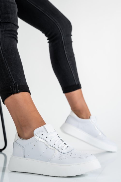 Fehér természetes bőr sport cipők 2s7h021