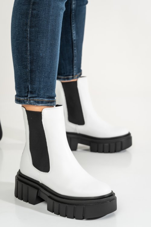 Fehér természetes bőr bakancs 2s7h22869np