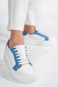 Kék természetes bőr sport cipők 3s7h001