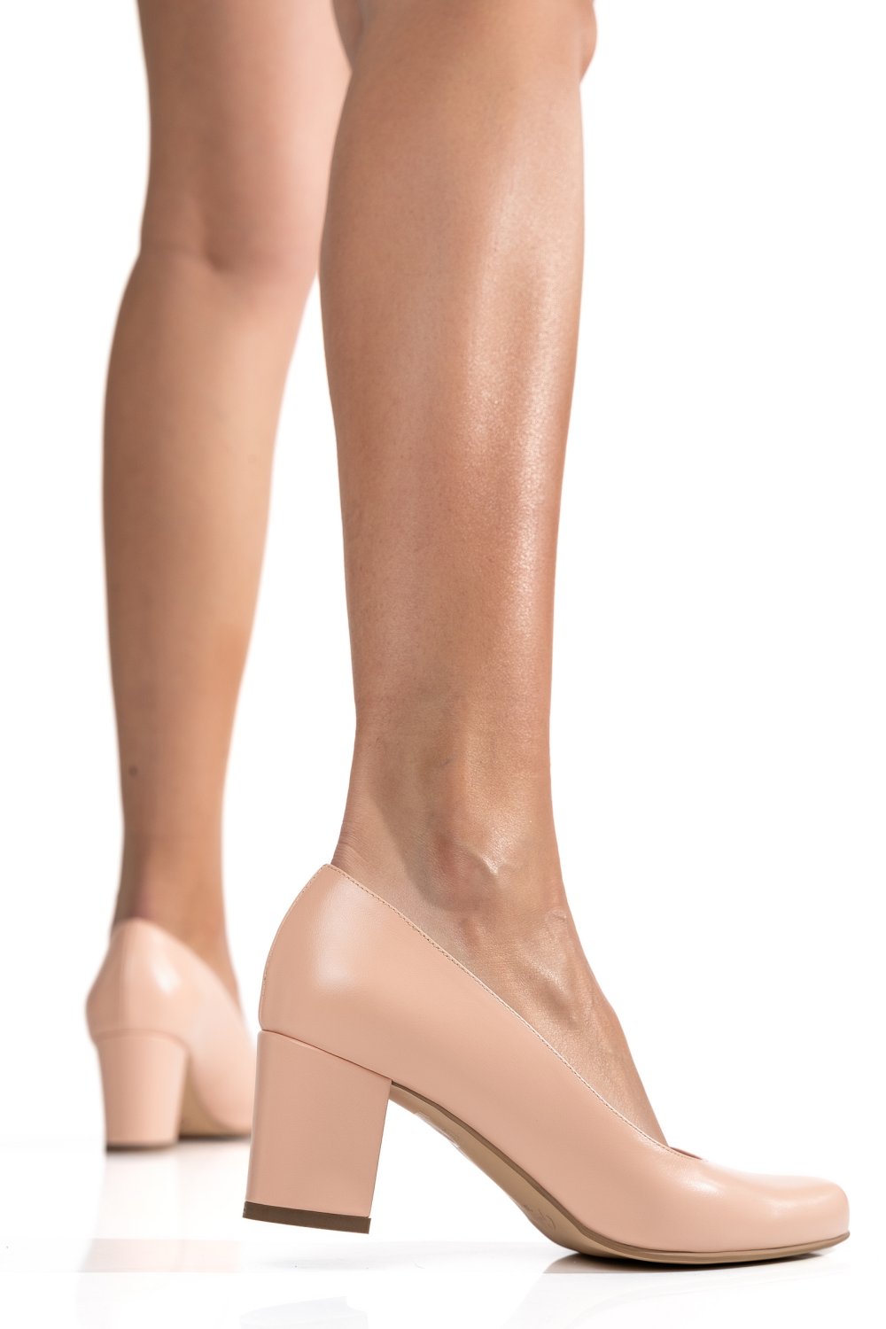 Rózsaszín természetes bőr magassarkú cipők 3s7h341