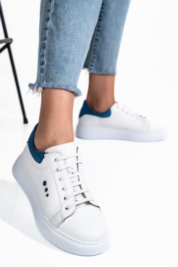 Kék természetes bőr sport cipők bs7hgo-109