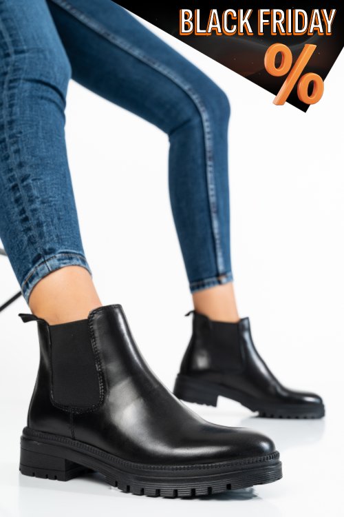 Fekete természetes bőr bakancs ws7hh54h08