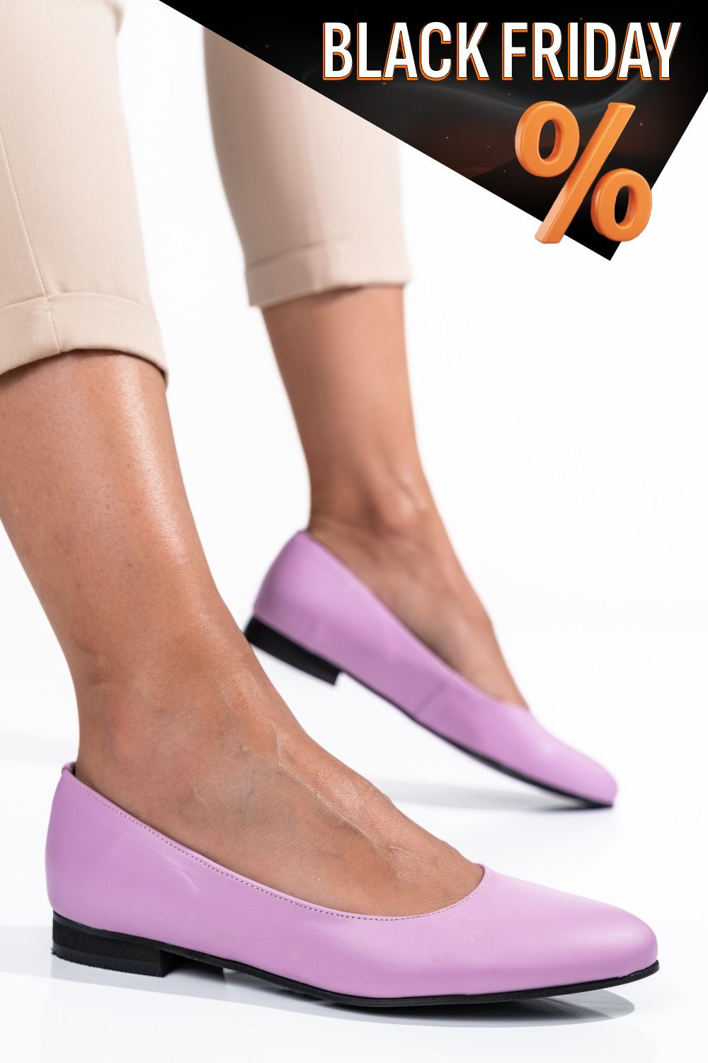 Mályva természetes bőr balett cipők 4s7h50b