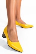 Sárga természetes bőr magassarkú cipők 5s7h550