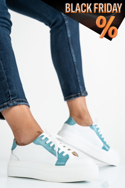 Fehér természetes bőr sport cipők 3s7h005