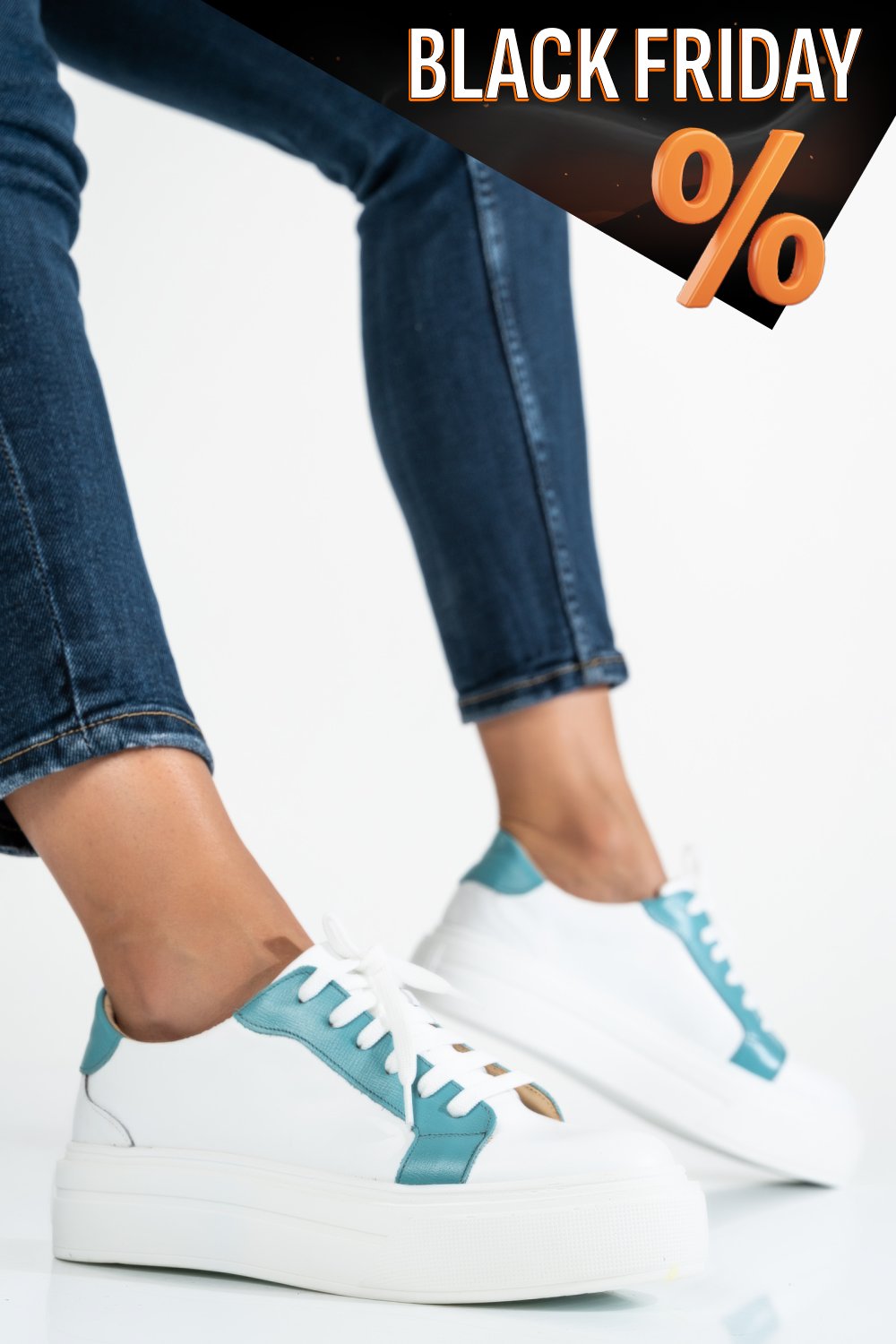 Fehér természetes bőr sport cipők 3s7h005