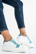Fehér természetes bőr sport cipők 3s7h005