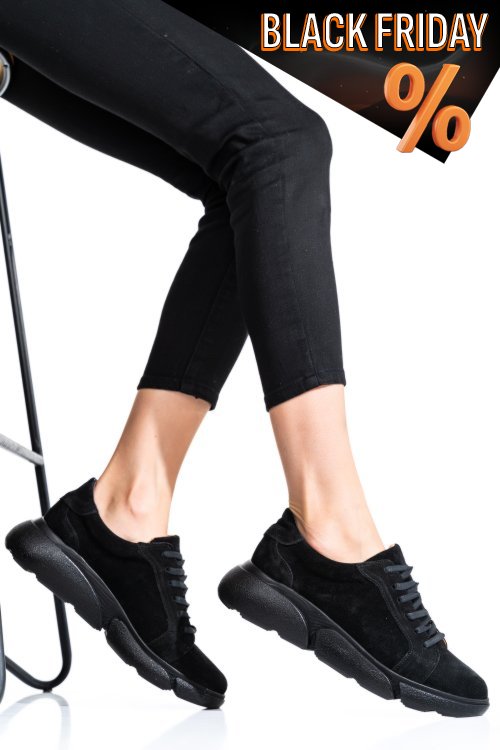 Fekete természetes bőr sport cipők 3s7h011b