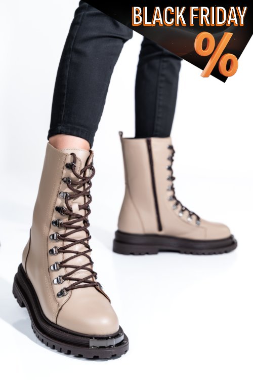 Bézs természetes bőr bakancs 2s7h32-037np