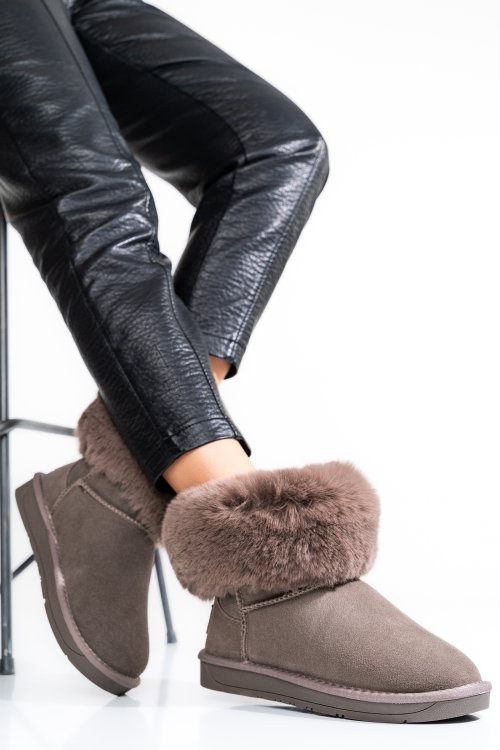 Barna természetes bőr csizma ss7hcw328020