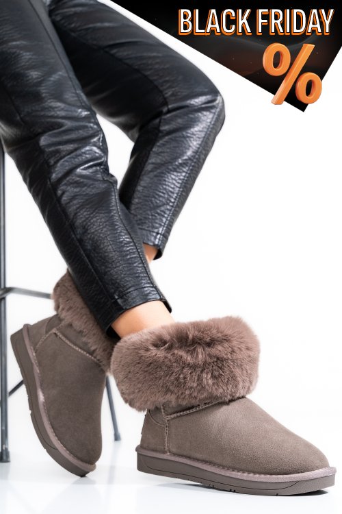 Barna természetes bőr csizma ss7hcw328020