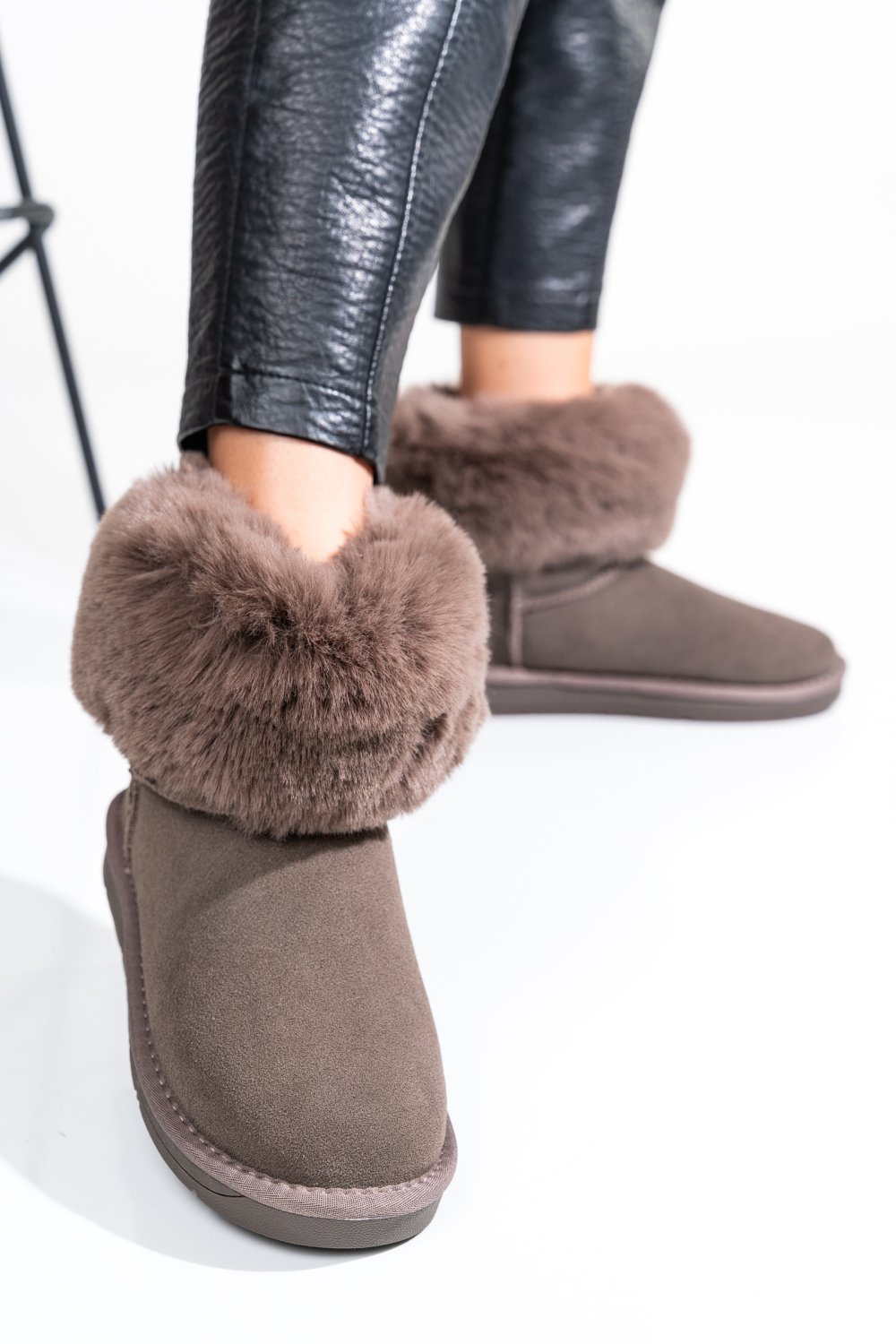 Barna természetes bőr csizma ss7hcw328020