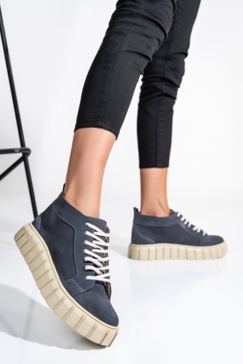 Szürke természetes bőr sport cipők 3s7h300