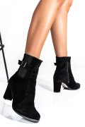 Fekete természetes bőr bokacsizma 7s7h70