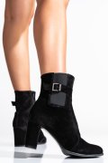Fekete természetes bőr bokacsizma 7s7h70