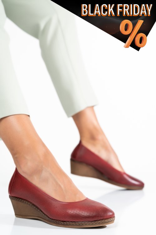 Bordó természetes bőr magassarkú cipők 1s7h084