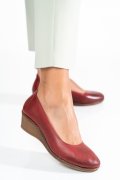 Bordó természetes bőr magassarkú cipők 1s7h084